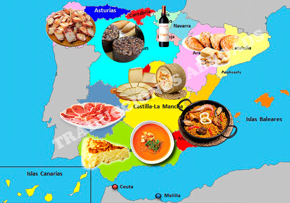 Mapa-de-espana-con-sus-comidas